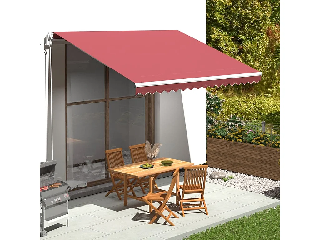 Tissu de remplacement pour auvent Bordeaux rouge 4x3,5 m