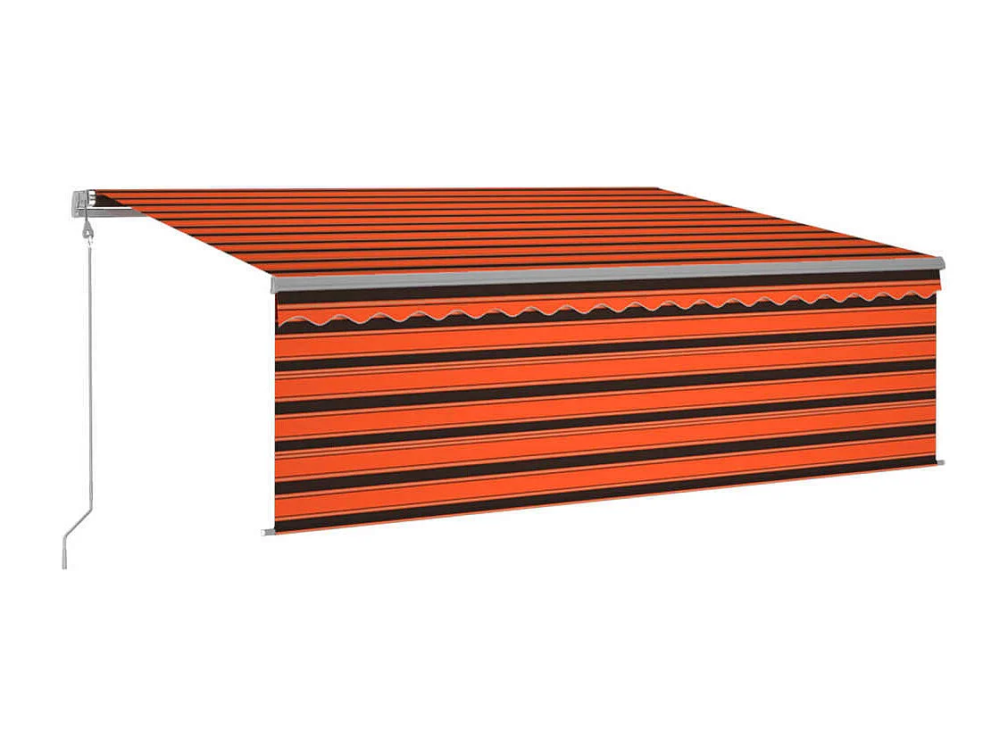 Toldo retrátil automático com estore 4,5x3 m laranja/castanho