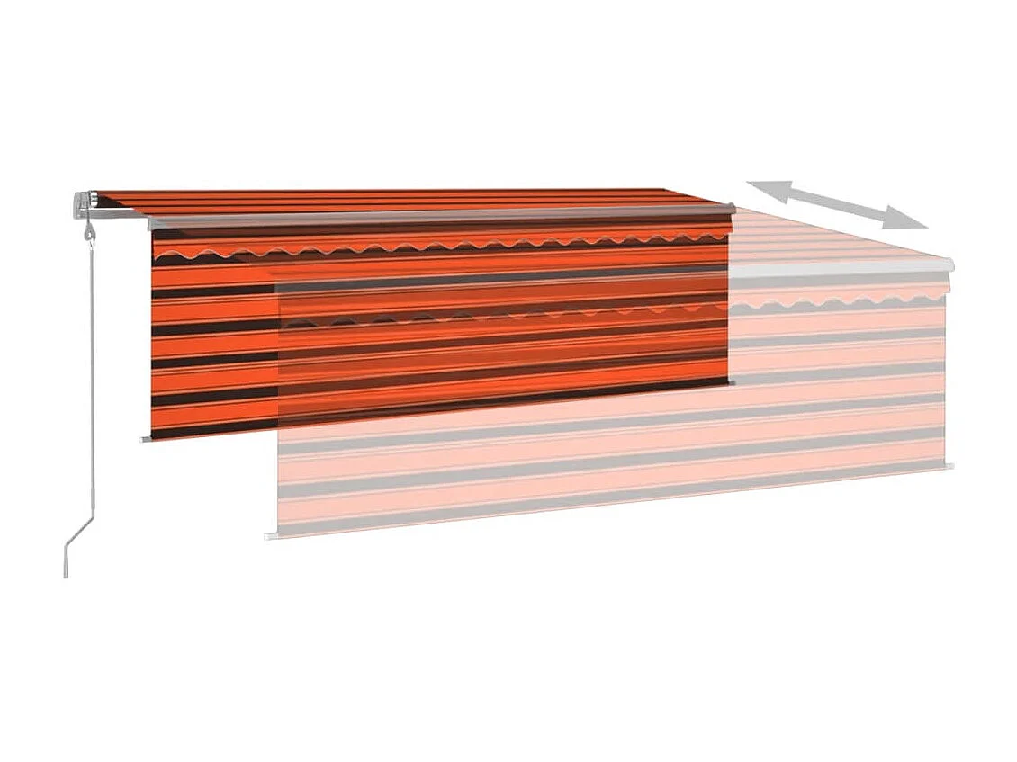 Toldo retrátil automático com estore 4,5x3 m laranja/castanho