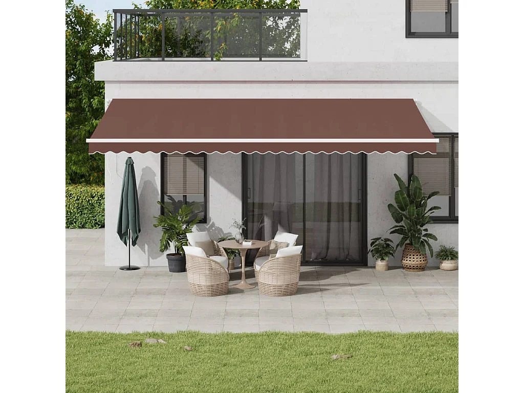 Auvent rétractable automatique marron 600x300 cm