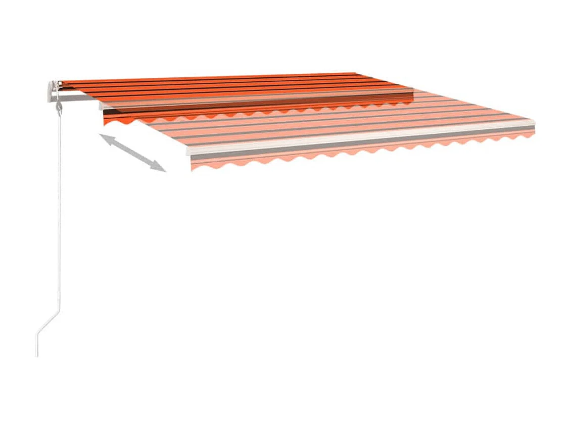 Markise Manuell Einziehbar mit Pfosten 4x3,5 m Orange & Braun