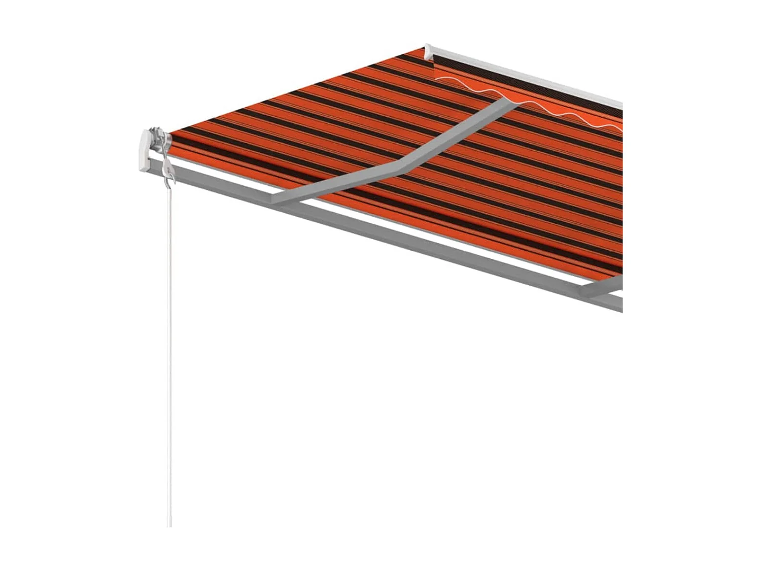 Markise Manuell Einziehbar mit Pfosten 4x3,5 m Orange & Braun