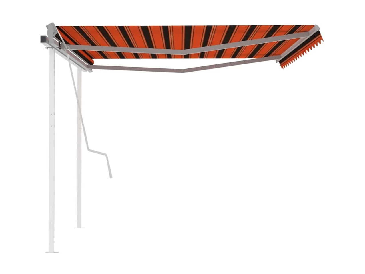 Auvent manuel rétractable avec poteaux 4x3,5 m Orange et marron