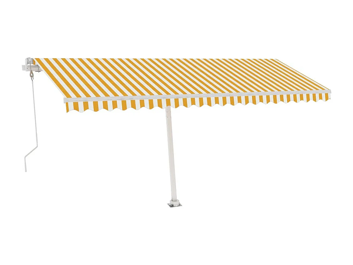 Toldo automático LED sensor de viento amarillo blanco 500x300cm