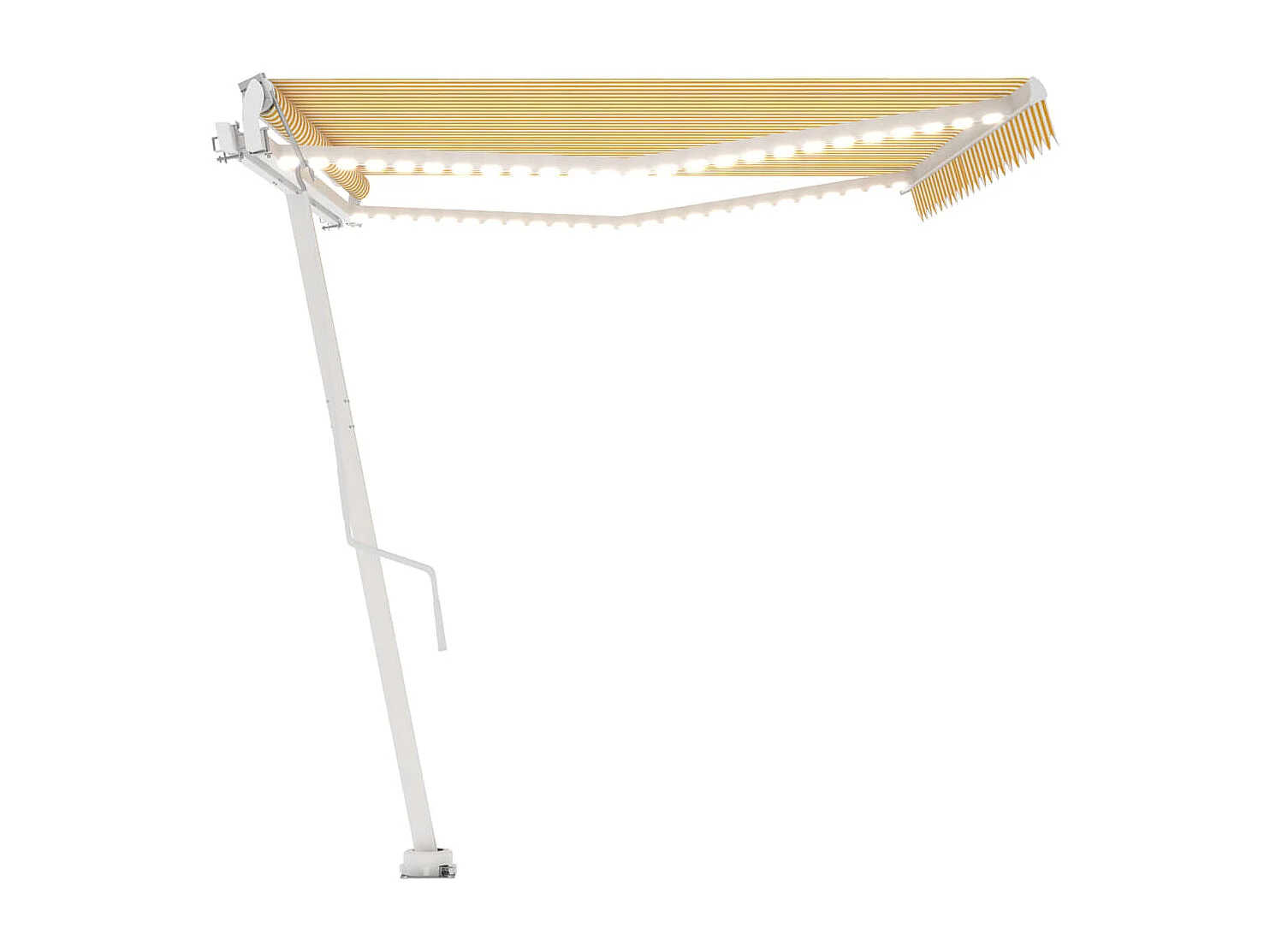 Toldo automático LED sensor de viento amarillo blanco 500x300cm