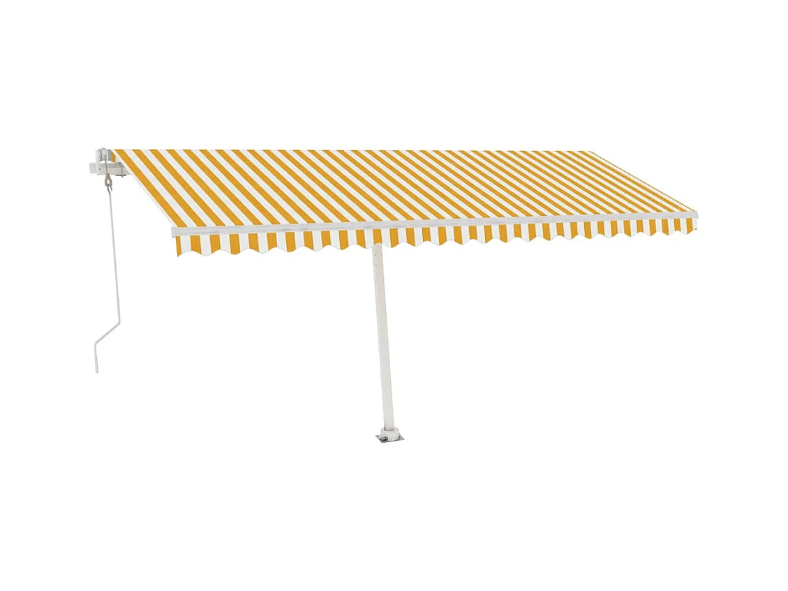 Auvent automatique capteur de vent/LED 500x300cm Jaune et blanc