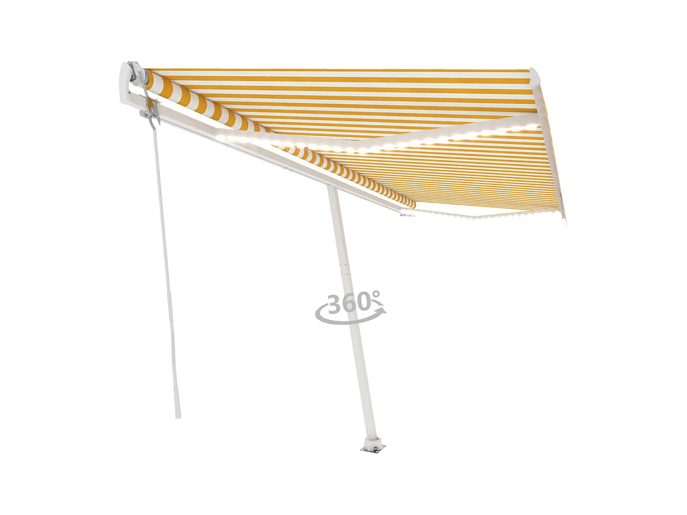 Auvent automatique capteur de vent/LED 500x300cm Jaune et blanc