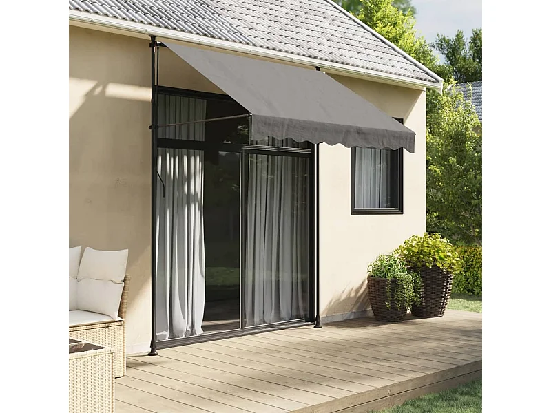 Toldo retrátil 200x150 cm tecido e aço antracite