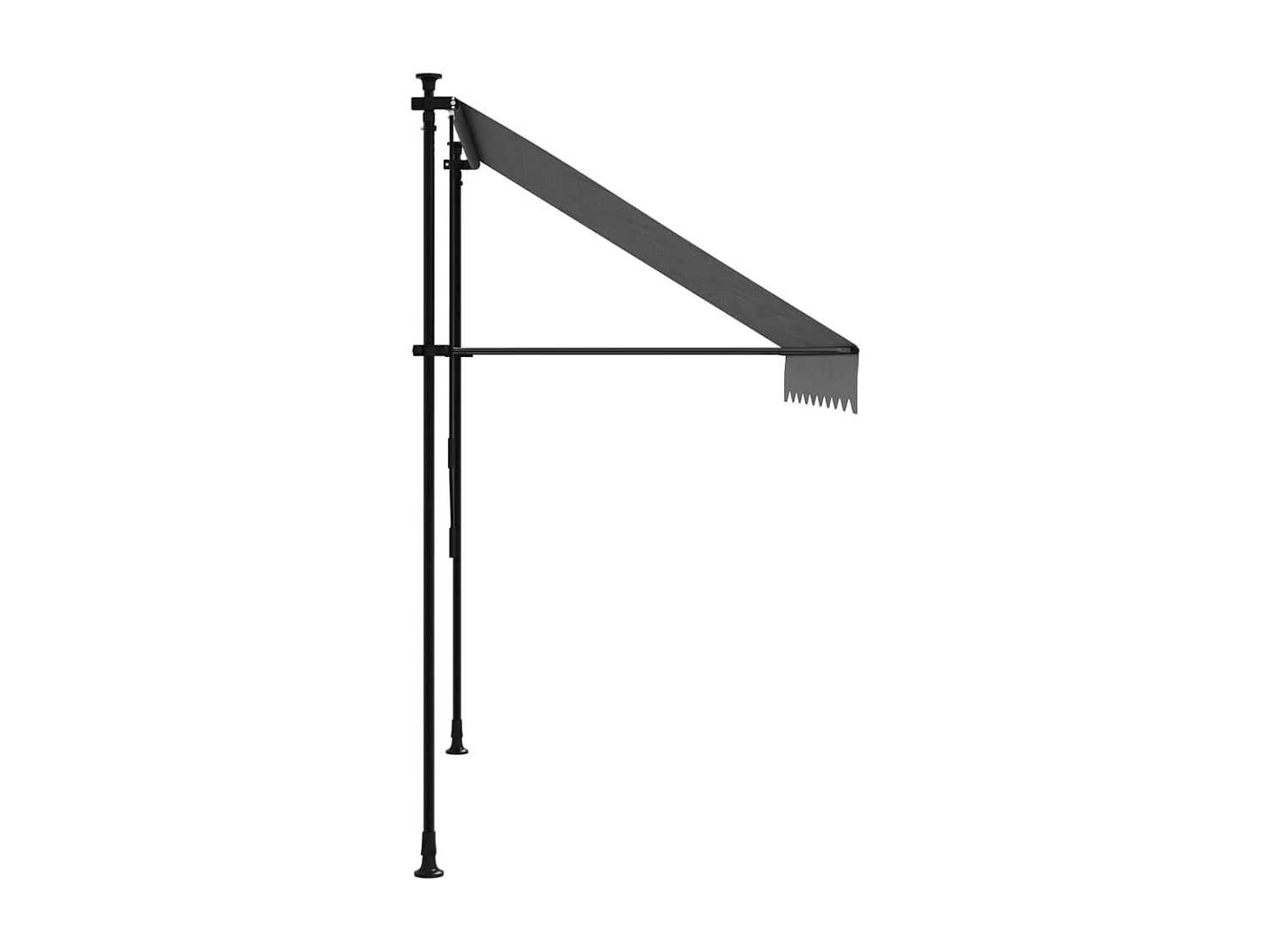 Luifel uittrekbaar 200x150 cm stof en staal antracietkleurig