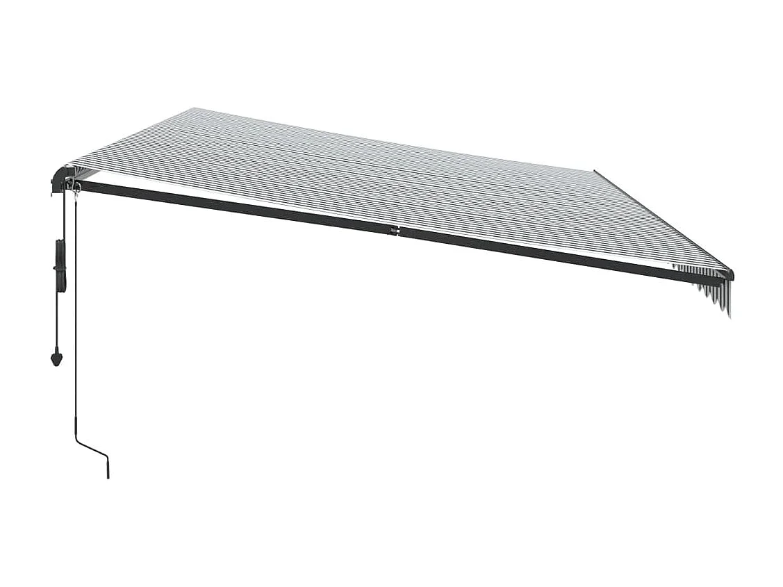 Tenda Retrattile Automatica LED Antracite e Bianco 600x350 cm