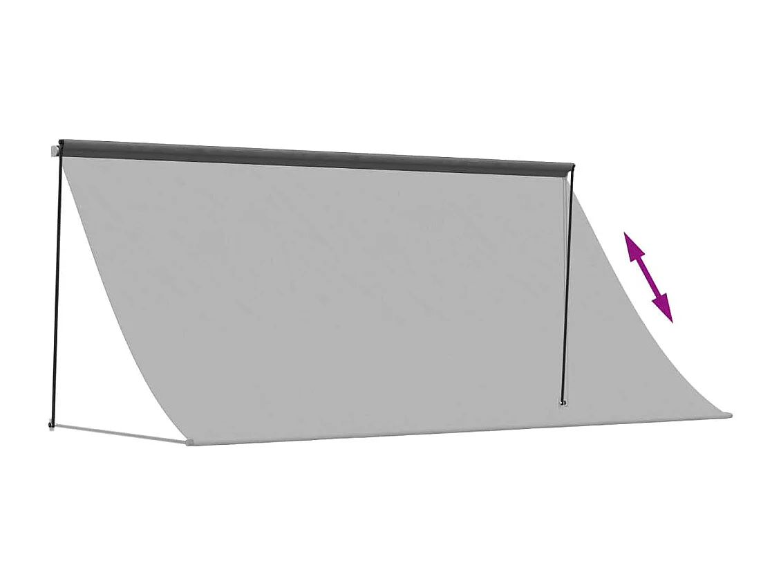 Toldo retrátil 300x150 cm tecido e aço antracite