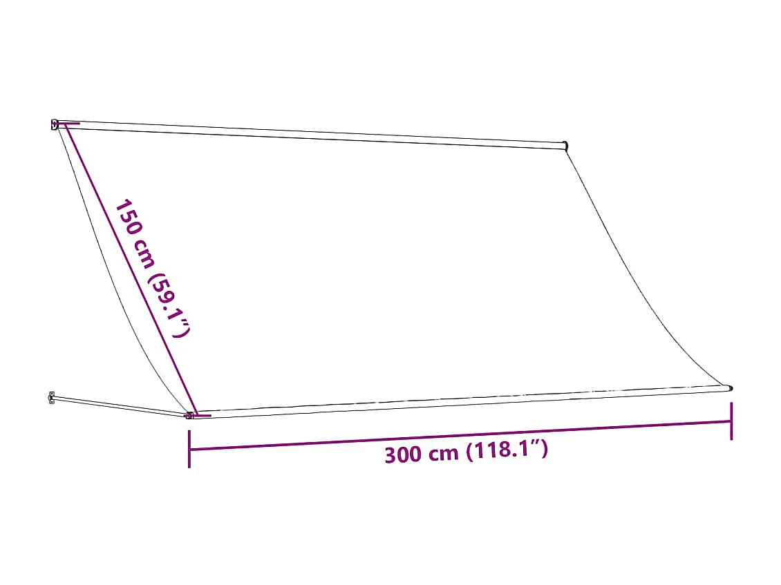 Toldo retrátil 300x150 cm tecido e aço antracite