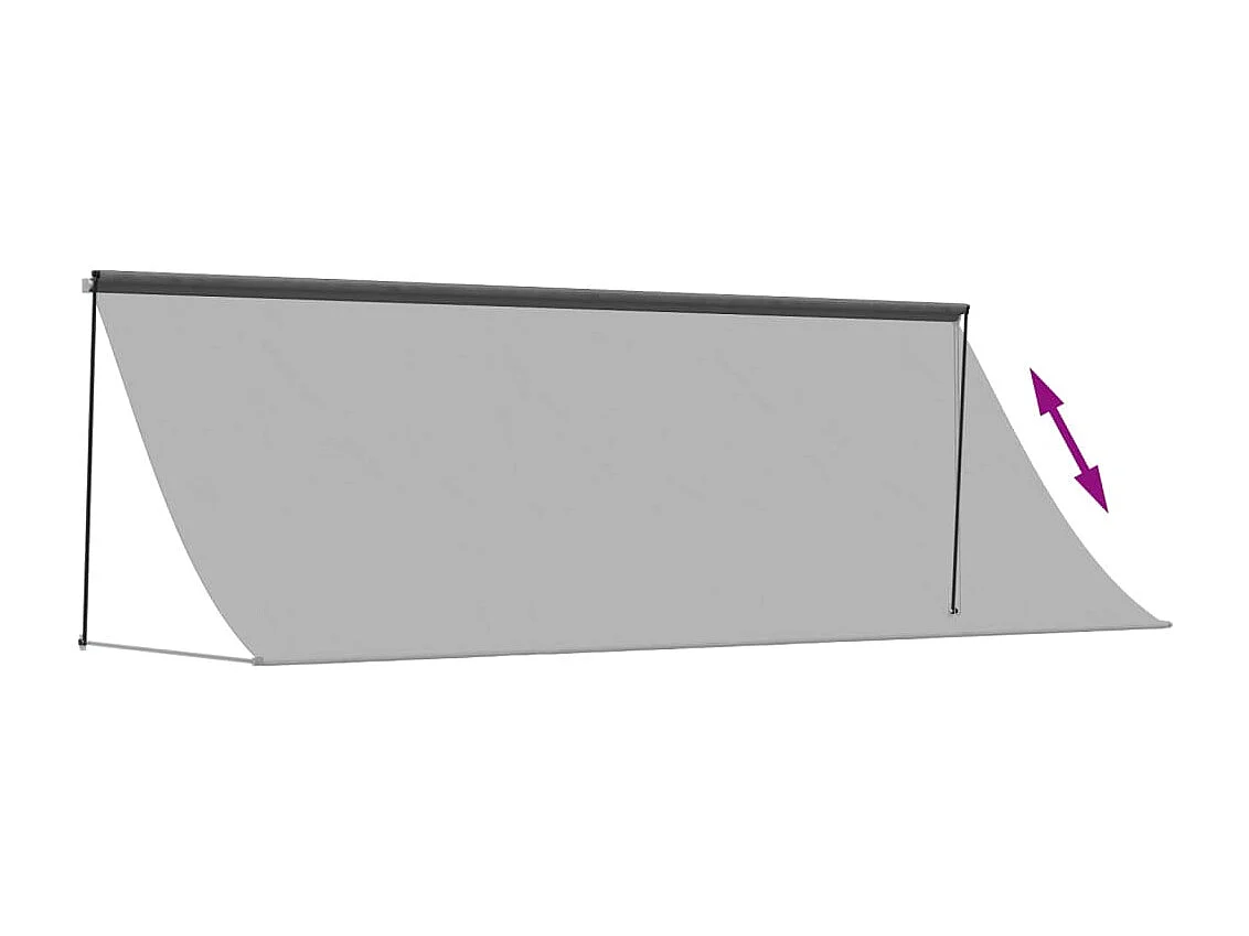 Auvent rétractable anthracite 400x150 m tissu et acier