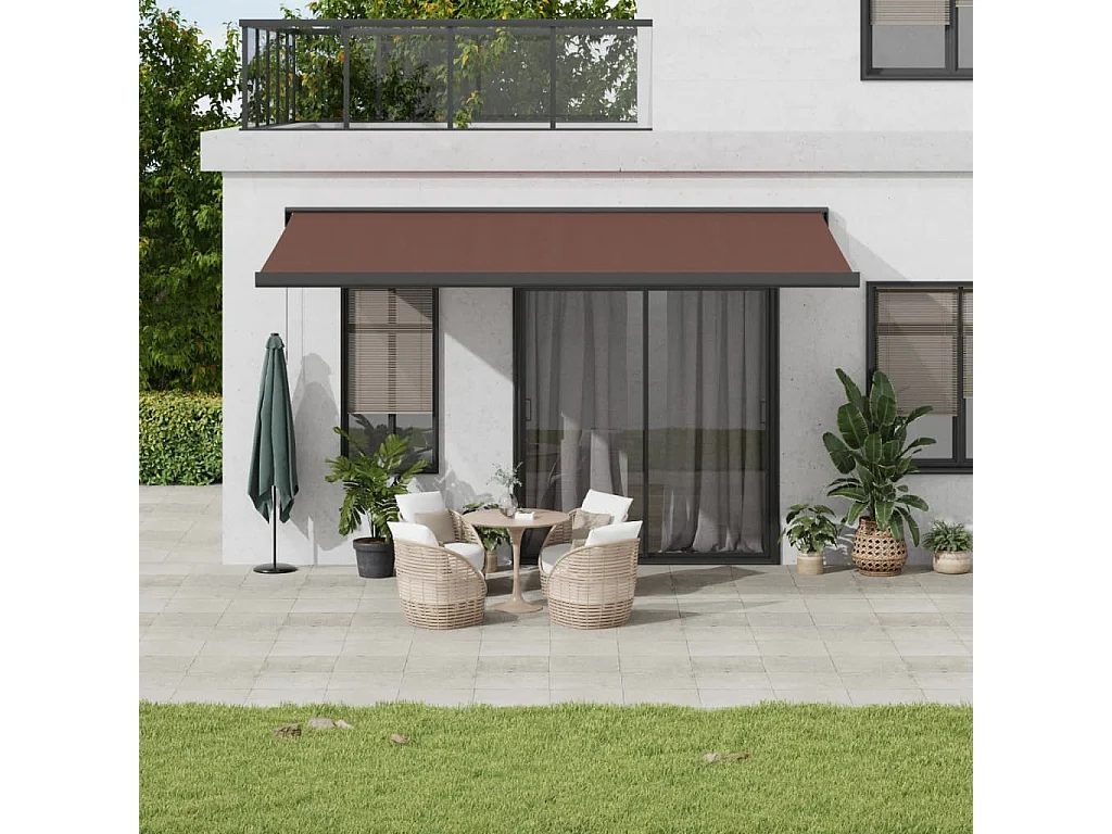 Tenda Sole Retrattile Manuale 500x300 cm Marrone
