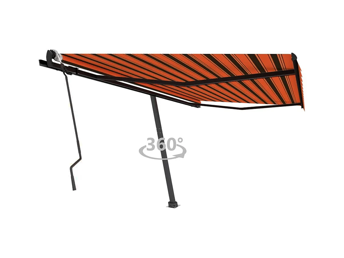 Luifel vrijstaand handmatig uittrekbaar 450x300 cm oranje bruin
