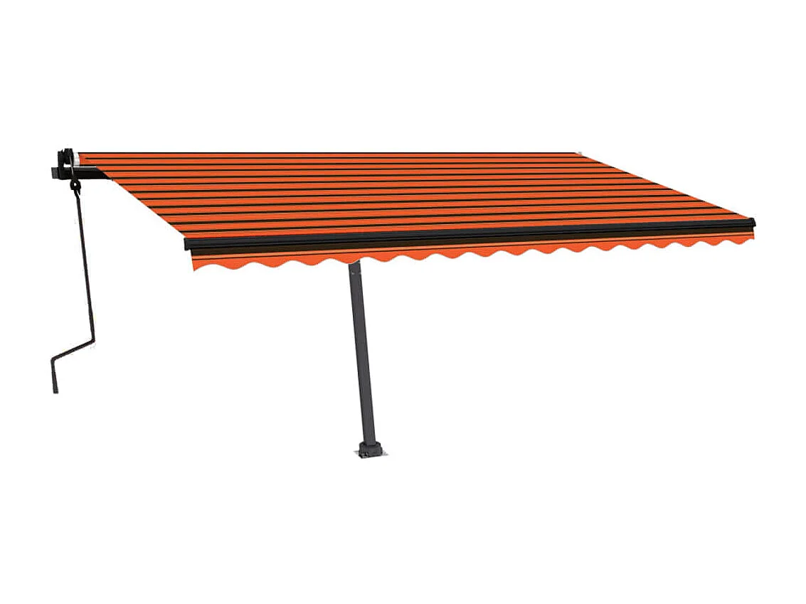 Auvent manuel rétractable sur pied 450x300 cm Orange et marron