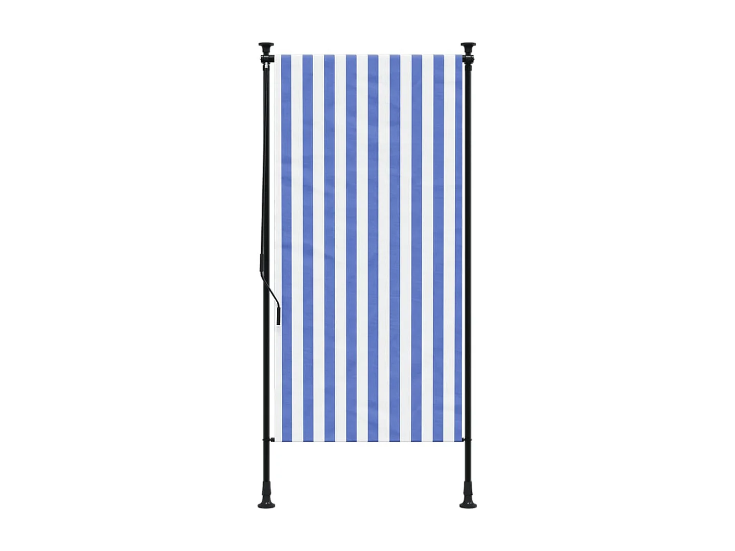 Estore de rolo para exterior 100x270cm tecido/aço azul e branco