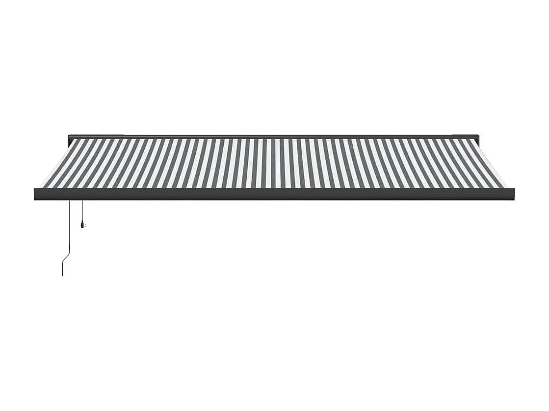 Toldo retrátil 5x3 m tecido e alumínio antracite e branco