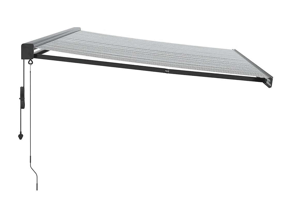 Toldo retrátil 5x3 m tecido e alumínio antracite e branco