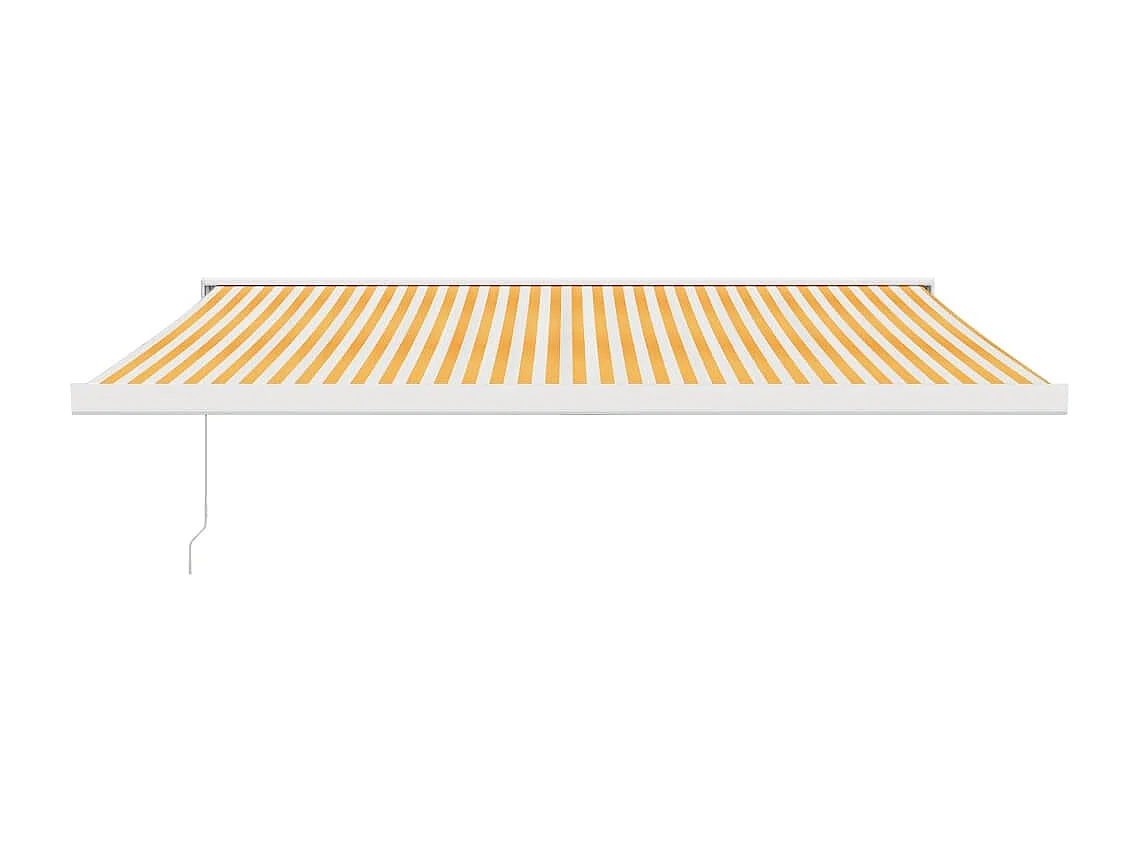 Toldo retrátil 4x3 m tecido e alumínio amarelo e branco