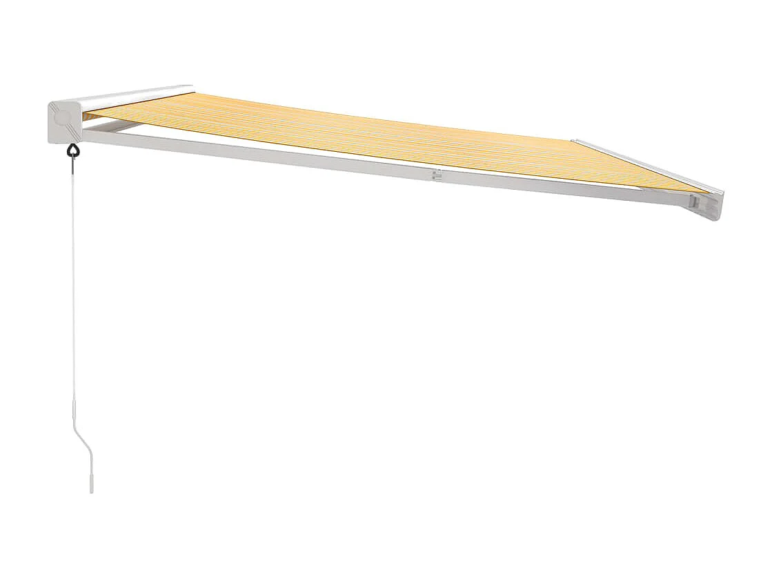 Toldo retrátil 4x3 m tecido e alumínio amarelo e branco