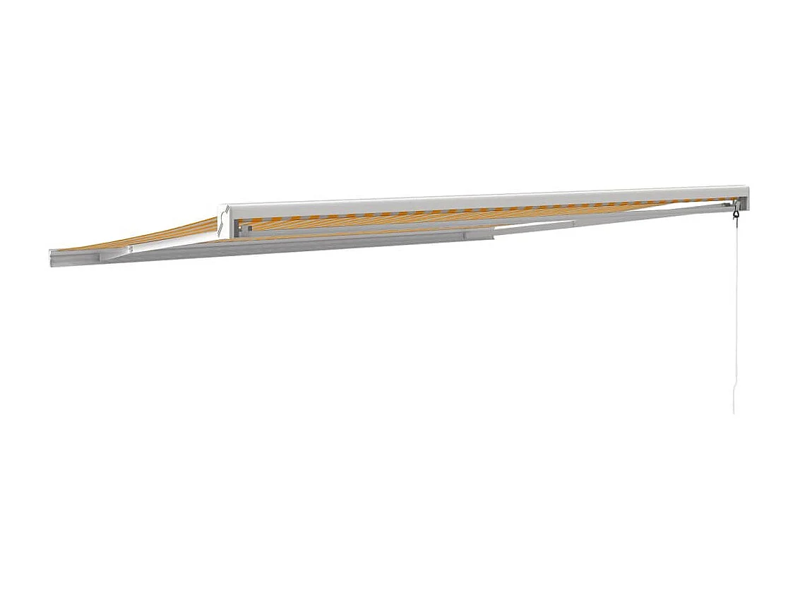 Auvent rétractable jaune et blanc 4x3 m tissu et aluminium