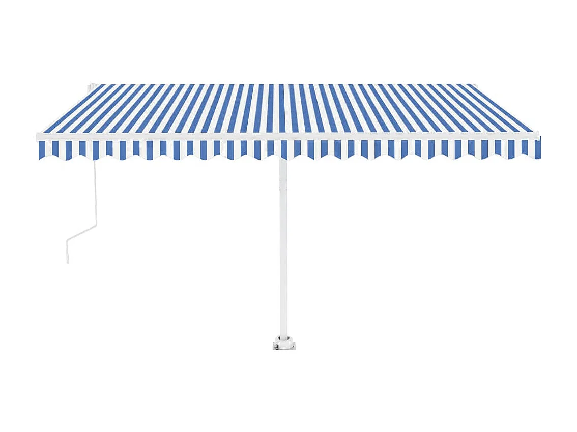 Toldo automático independente 450x350 cm azul e branco