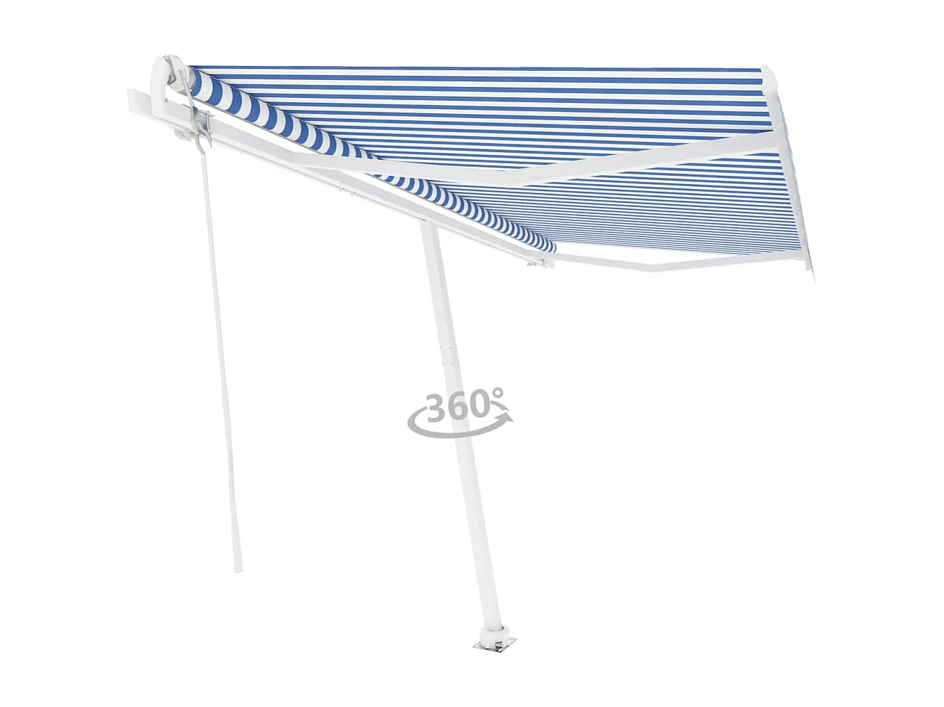 Luifel vrijstaand automatisch 450x350 cm blauw en wit