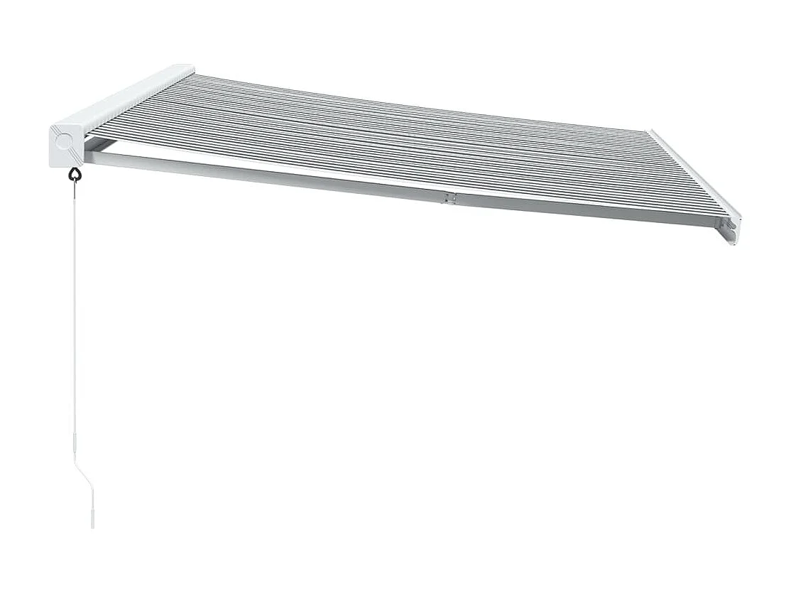 Auvent rétractable anthracite et blanc 4x3 m tissu et aluminium