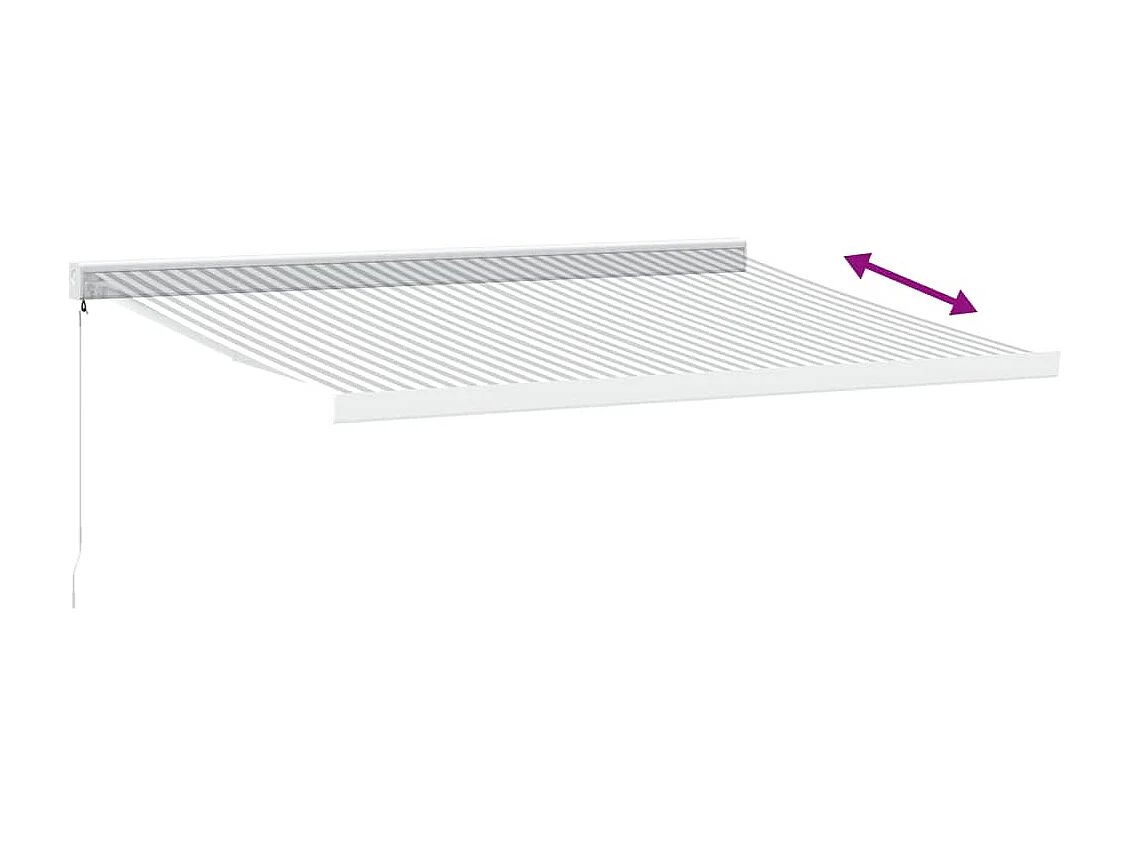 Auvent rétractable anthracite et blanc 4x3 m tissu et aluminium