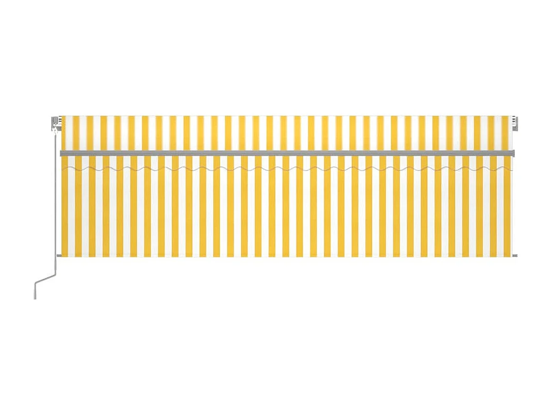 Auvent rétractable manuel avec store LED 5x3 m Jaune et blanc