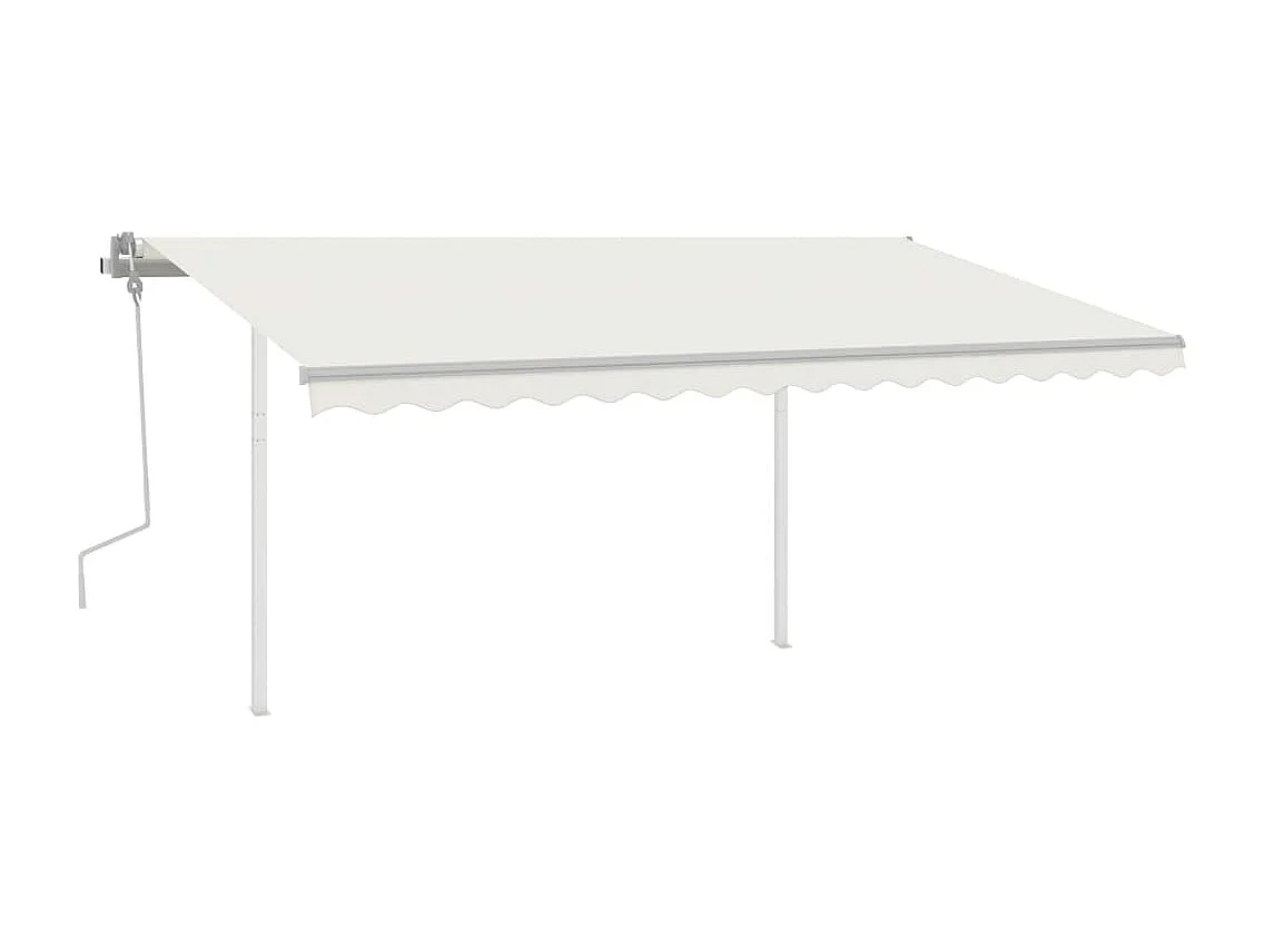 Auvent manuel rétractable avec LED 4,5x3,5 m Crème