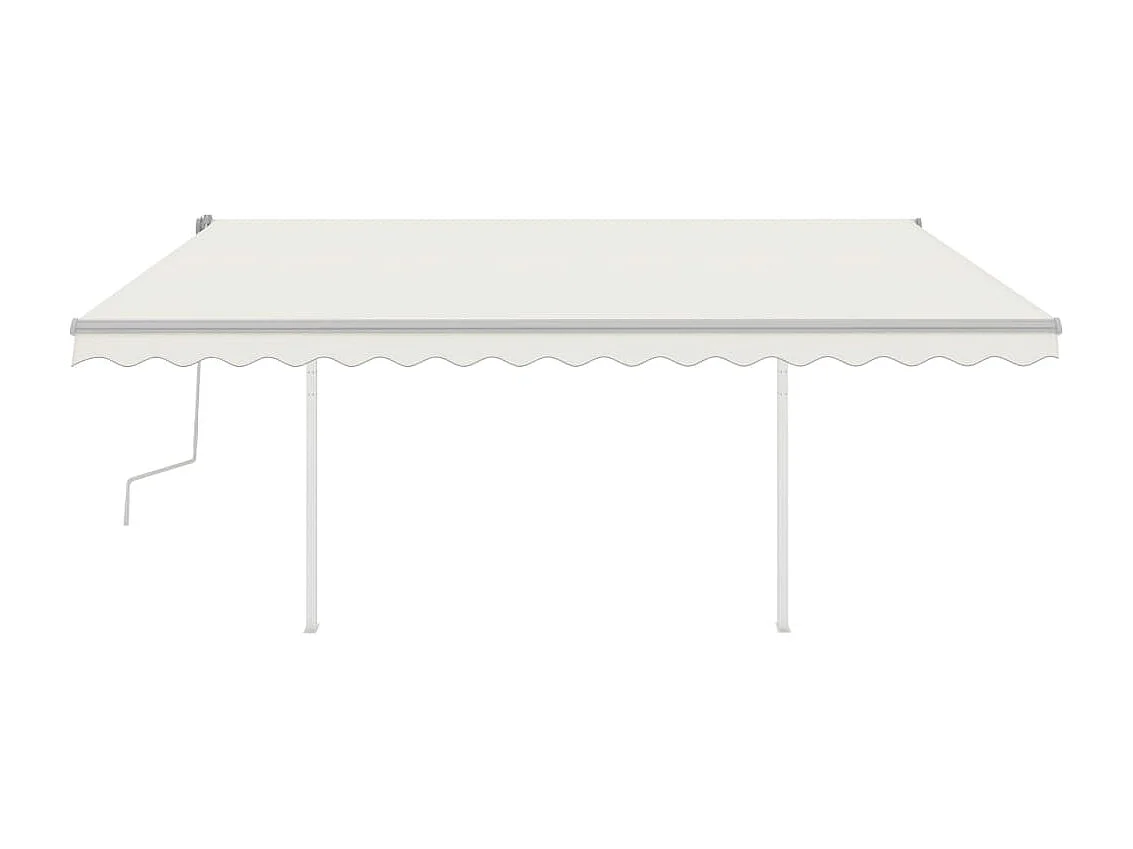 Auvent manuel rétractable avec LED 4,5x3,5 m Crème