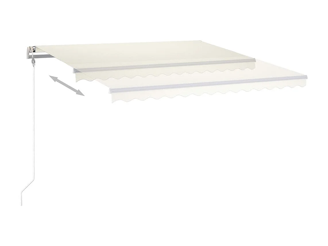Auvent manuel rétractable avec LED 4,5x3,5 m Crème