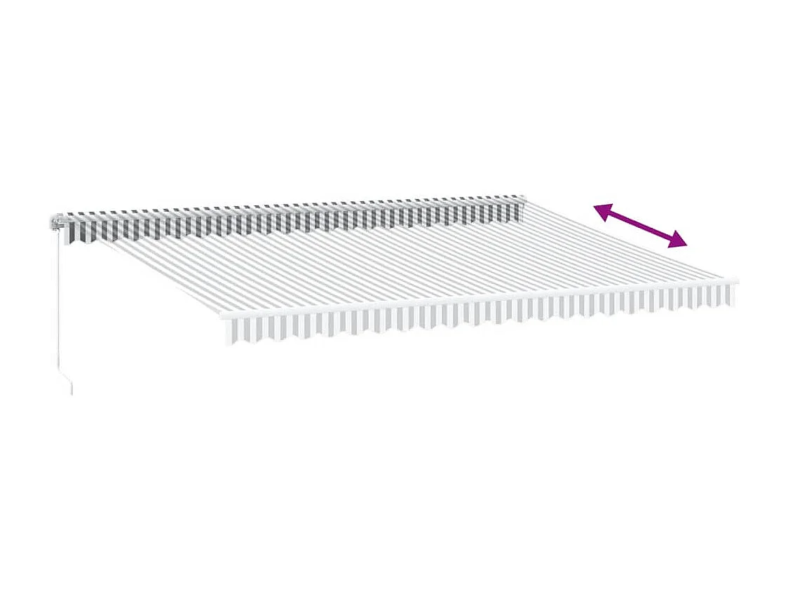 Toldo retrátil manual 500x300 cm antracite e branco