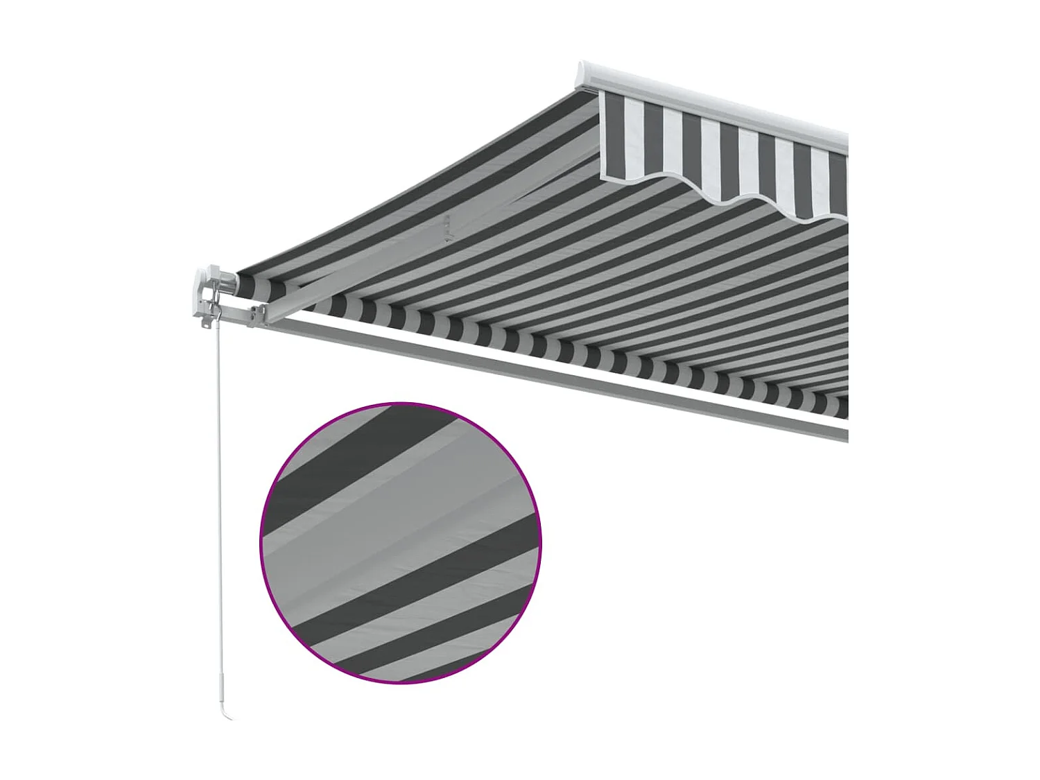 Toldo retrátil manual 500x300 cm antracite e branco