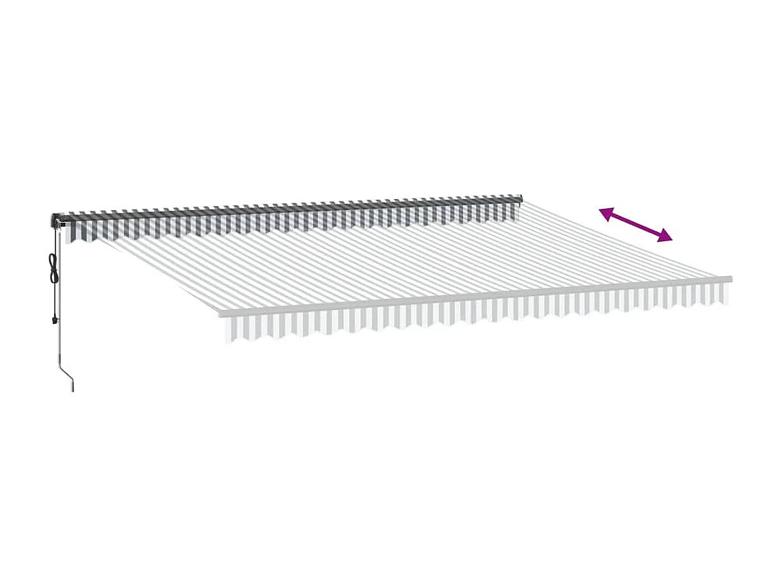 Toldo retrátil automático 500x300 cm antracite e branco