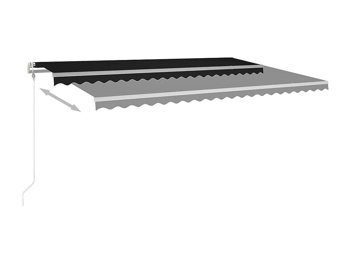 Toldo retrátil manual com luzes LED 5x3 m antracite