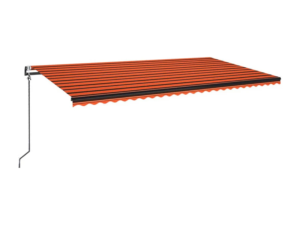 Toldo autom. LED e sensor de vento 600x350 cm laranja /castanho