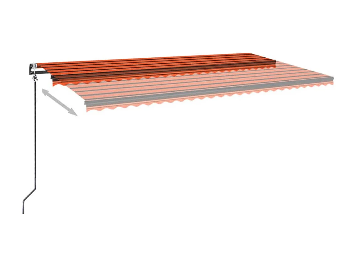 Toldo autom. LED e sensor de vento 600x350 cm laranja /castanho
