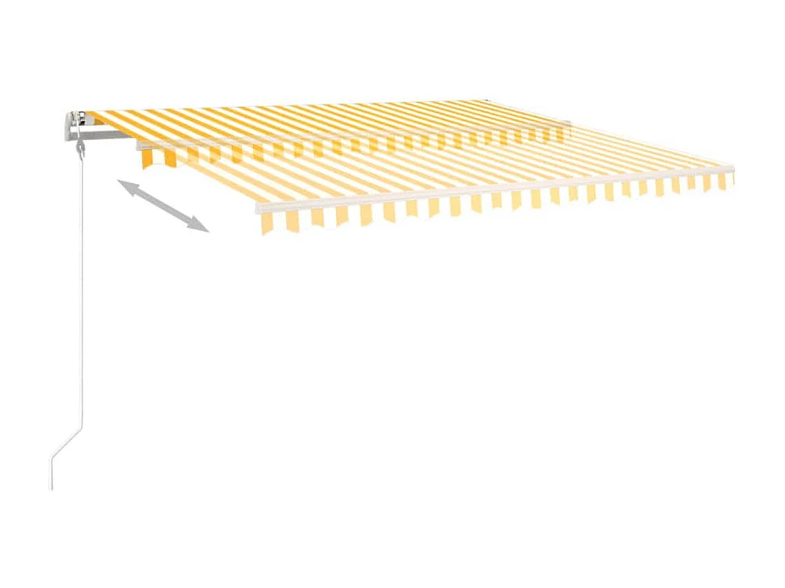 Toldo retrátil automático 450x350 cm amarelo e branco