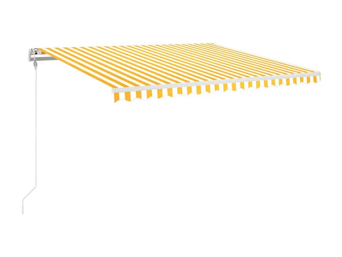 Tenda da Sole Retrattile Automatica 450x350 cm Gialla e Bianca