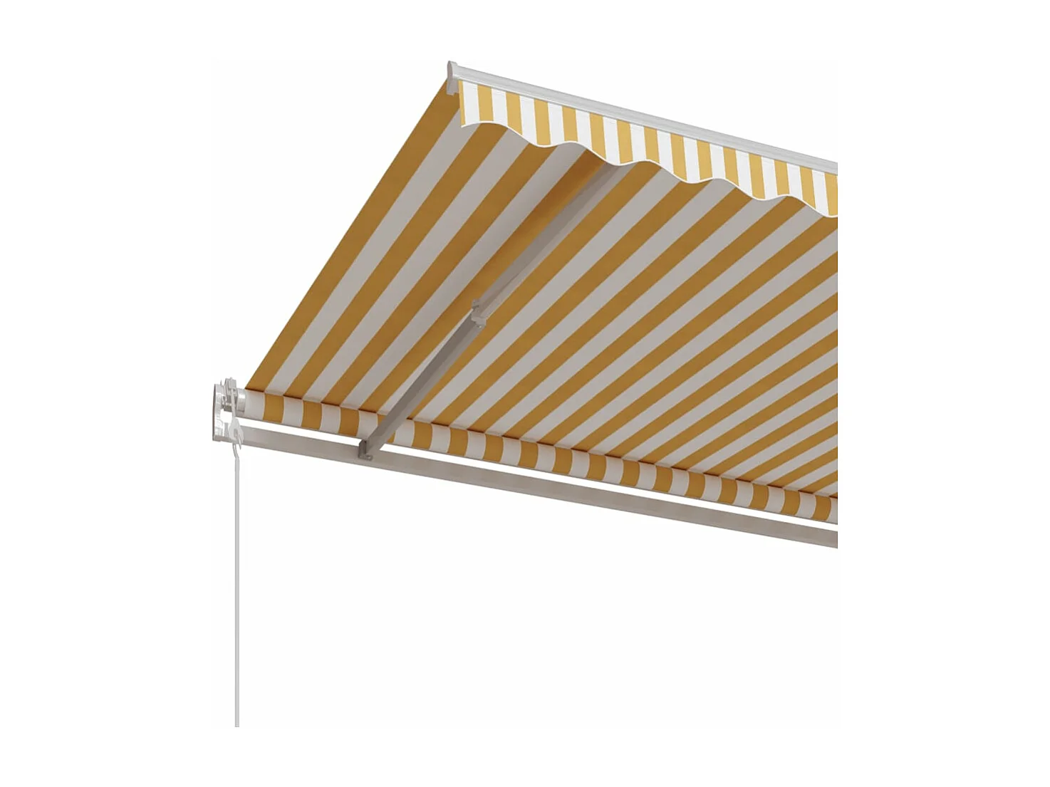 Tenda da Sole Retrattile Automatica 450x350 cm Gialla e Bianca