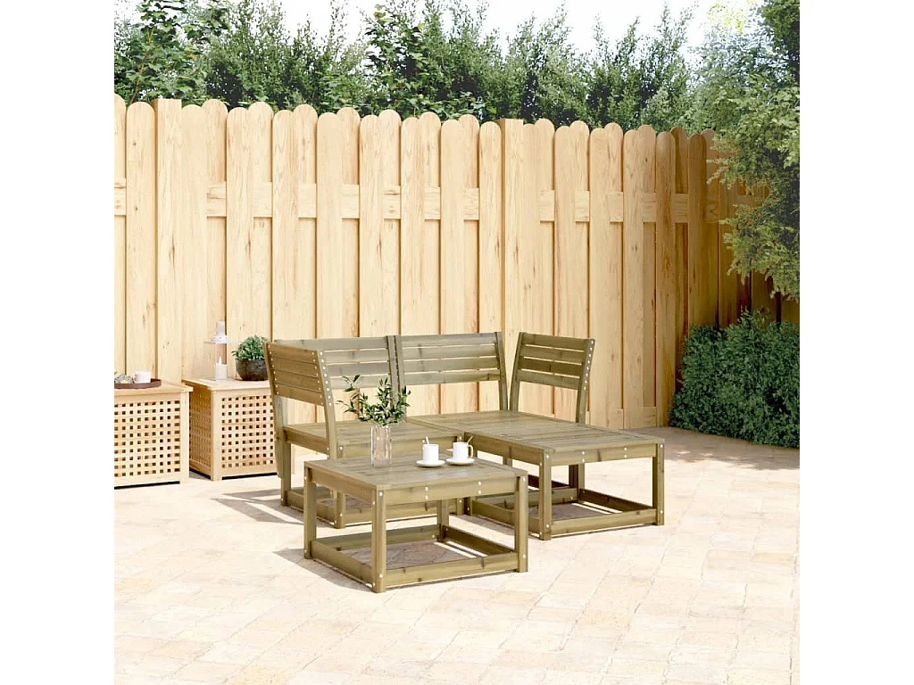 Salon de jardin 3 pcs bois de pin imprégné