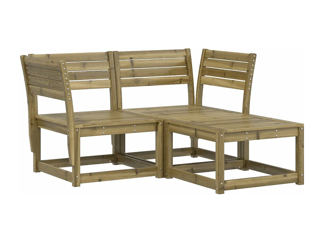 Salon de jardin 3 pcs bois de pin imprégné