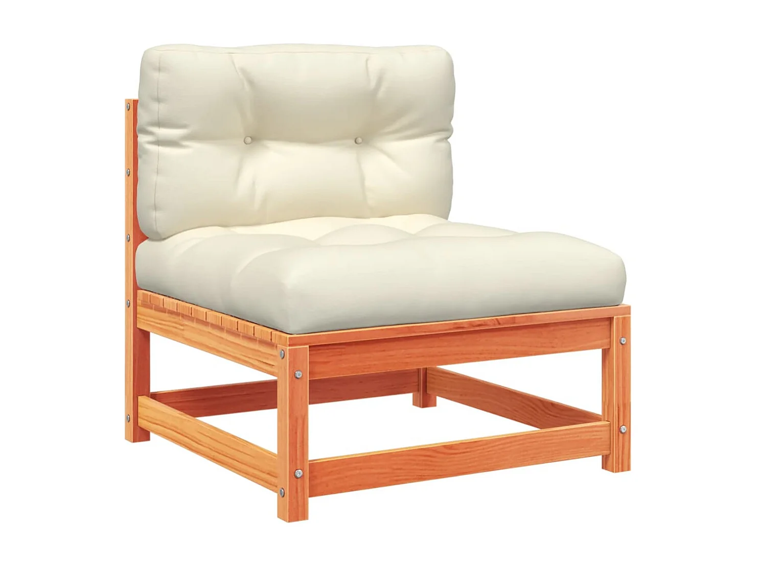 Set Divani Giardino 6pz con Cuscini Marrone Cera Massello Pino