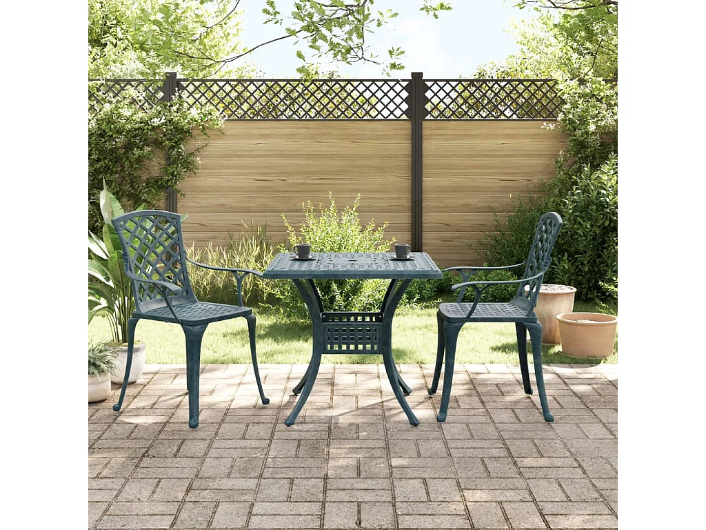 Set da Bistrò 3 pz Verde in Alluminio Pressofuso