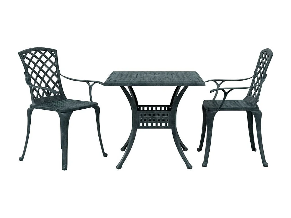 Set da Bistrò 3 pz Verde in Alluminio Pressofuso