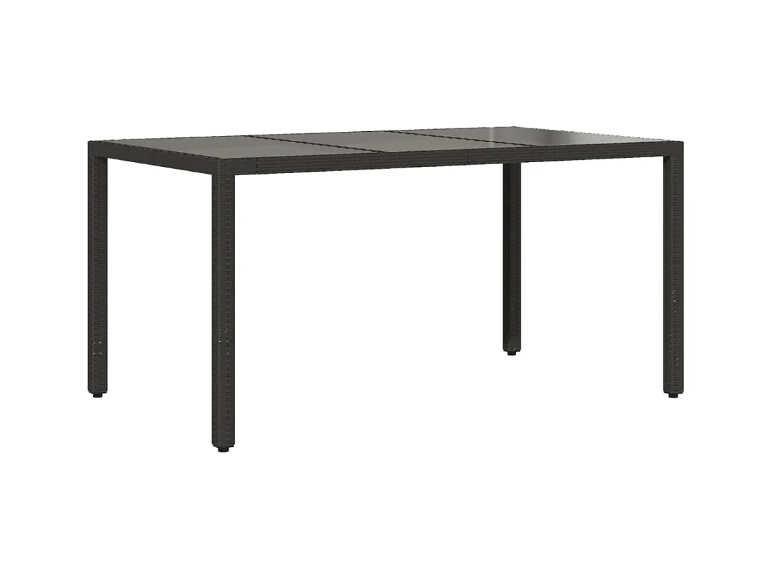 Ensemble à manger de jardin et coussins 5 pcs noir rotin verre