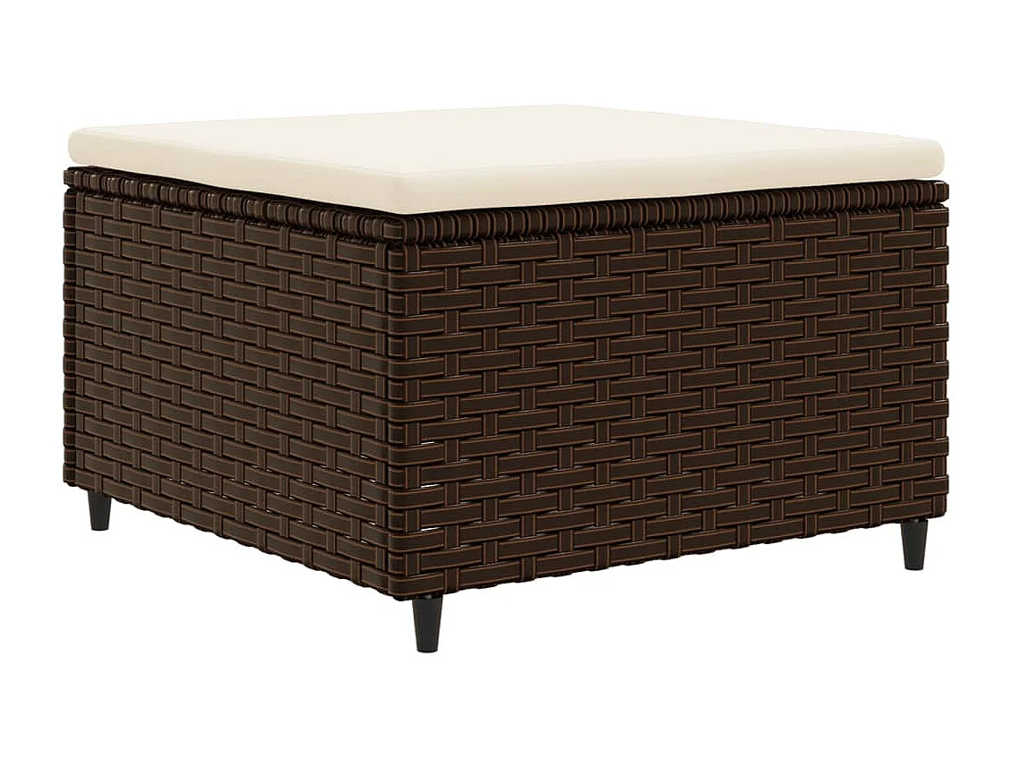 4-delige Loungeset met kussens poly rattan bruin